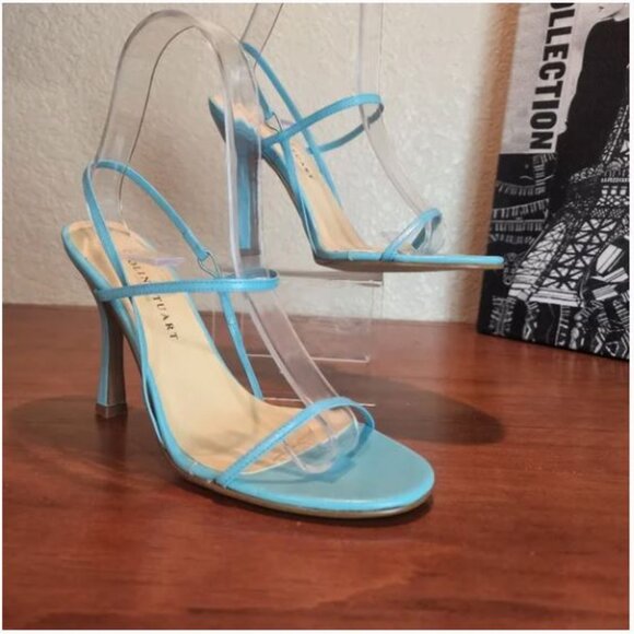 Colin Stuart Sz 10 Turquoise Strappy Heels - Picture 1 of 2
